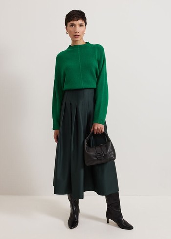 Phase Eight Susie Pleated Skirts Dark Green Canada | XHQRWZ-936